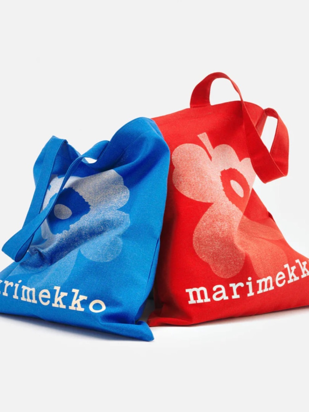 NWT Marimekko Vankka Unikko Placement Kioski Cotton/Linen Canvas Tote Bag - Red